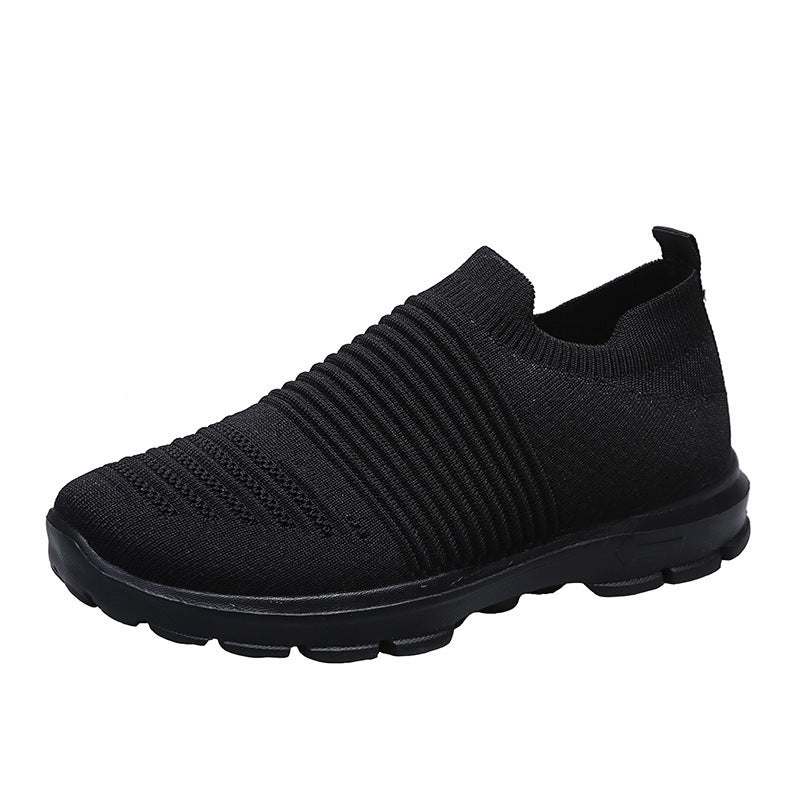 Stricksockenschuhe für Damen, bequem, atmungsaktiv, flache Schuhe, Laufschuhe