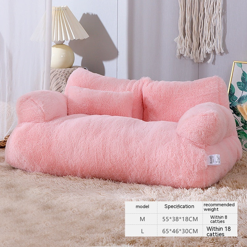 Canapé-lit de luxe pour chats, nid douillet et chaud pour l'hiver, pour petits et moyens chiens et chats, lit confortable en peluche pour chiots, fournitures pour animaux de compagnie