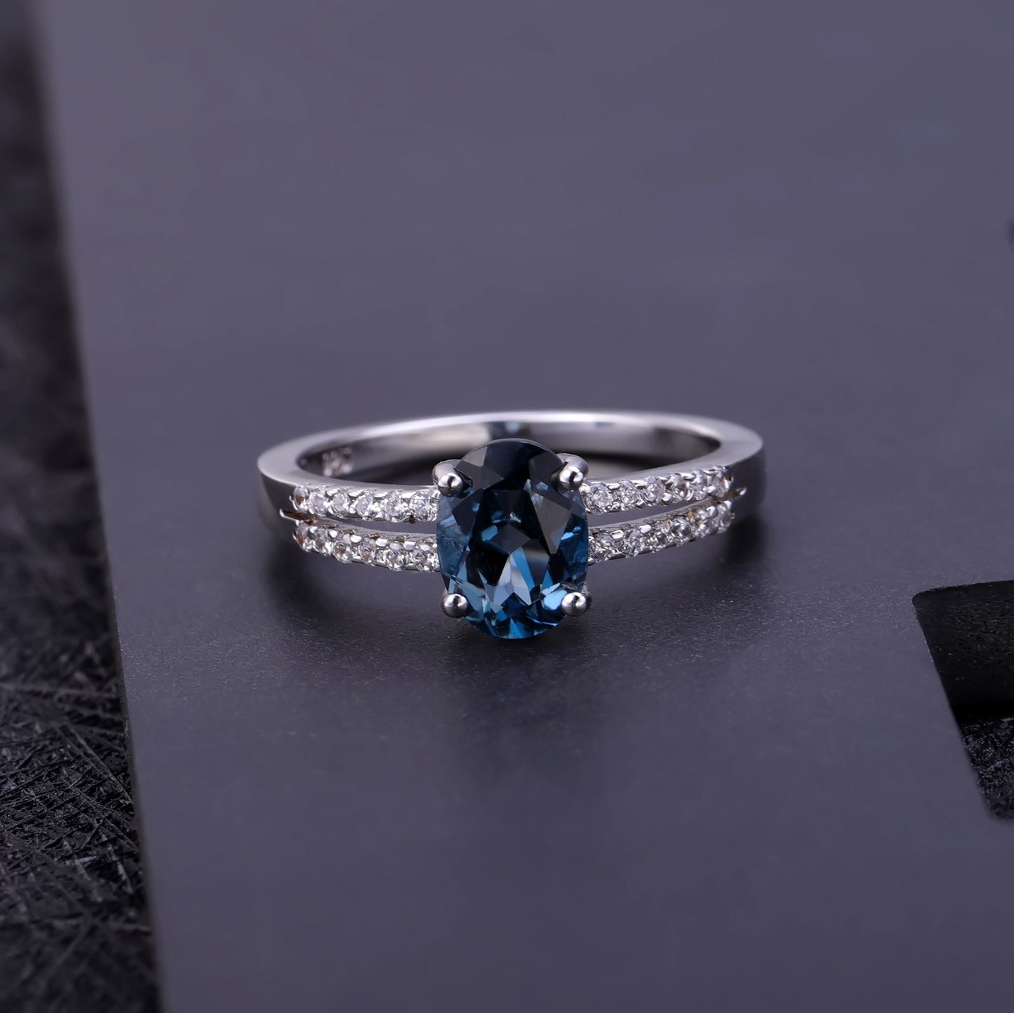 Stylish Topaz Natural Stone S925 Silver Crystal Ring for Everyday Wea