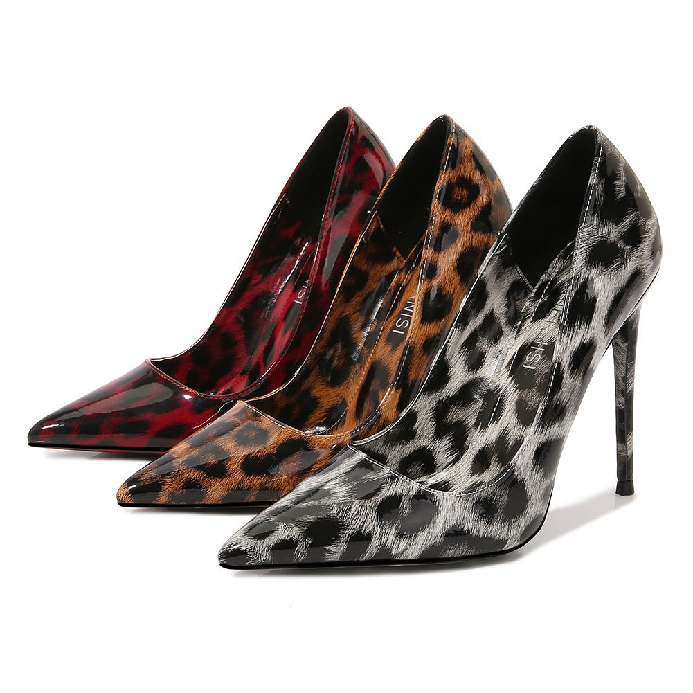 Leopardenmuster Spitze High Heel Schuhe Stiletto Übergroß