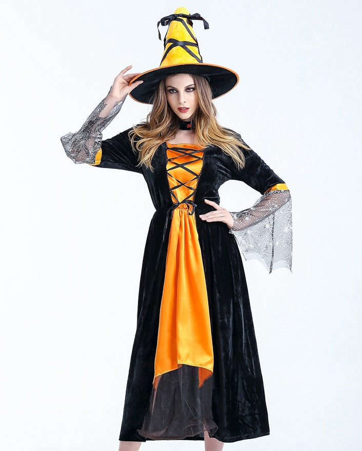 Damen Gruseliges Hexen-Kostüm Zauberin Cosplay Kostüm Für Halloween Karneval Fasching Damen Magischer Moment Kostüm