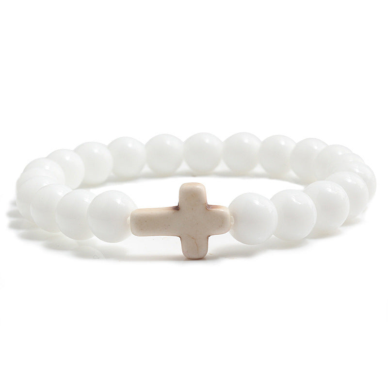 Blaues Türkis-Kreuz-Armband