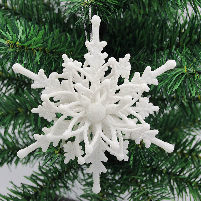Christmas Snowflake Ornaments 3D Ice White Snowflakes Christmas DIY Crafts Hanging Pendants Xmas Tree Decorations New Year Christmas Tree Pendant