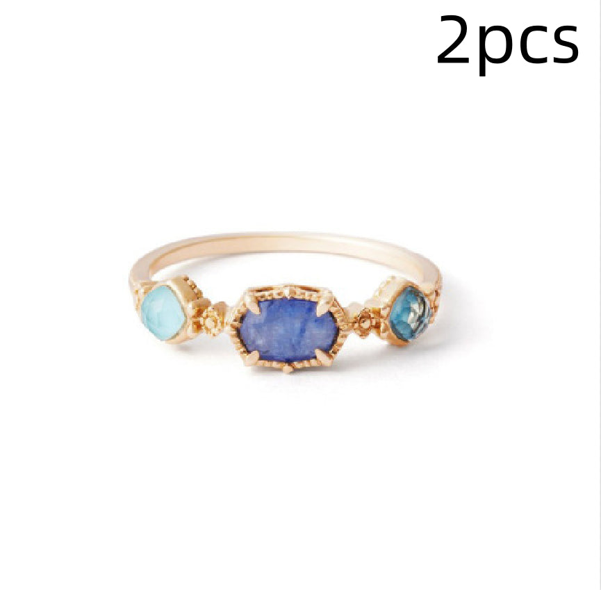 Sapphire Topaz Silver Plated 10K Ring