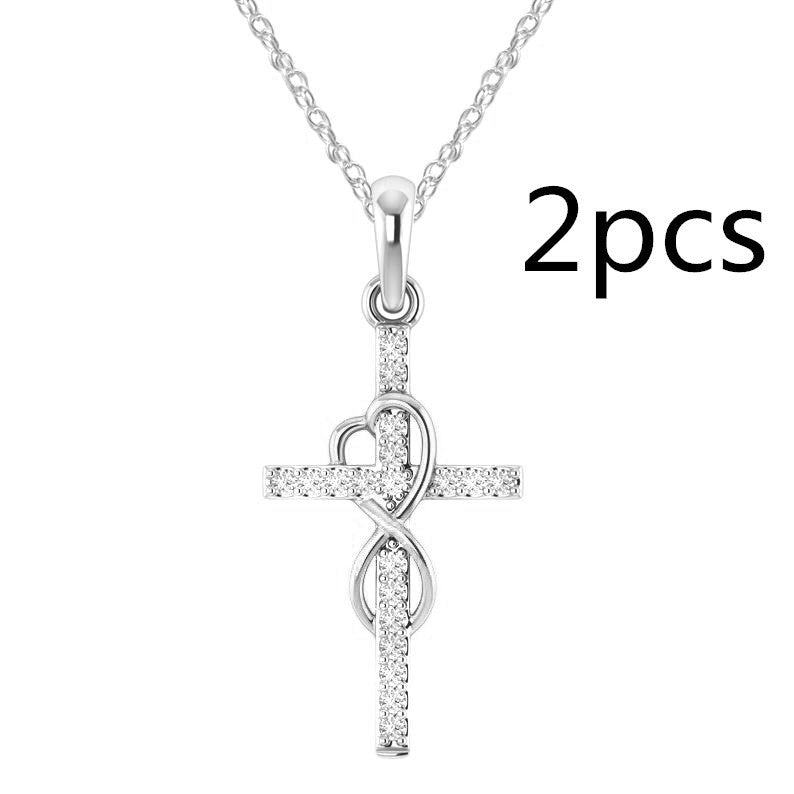 Legierungsanhänger mit Diamant und achtstelliger Kreuzkette