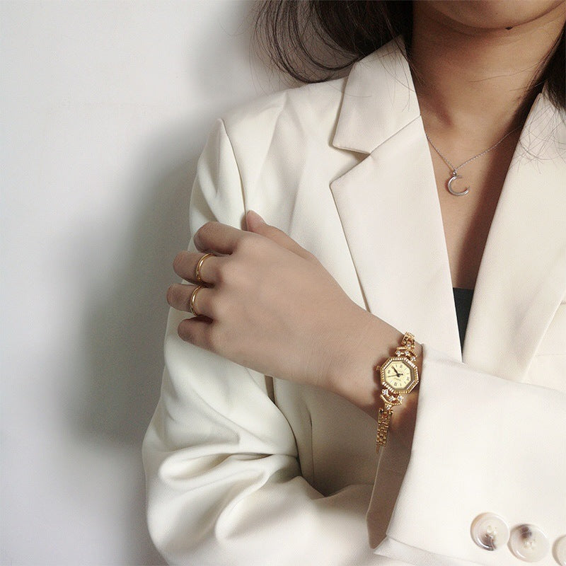 Achteckige Diamant Casual Cool Kettenuhr Großhandel