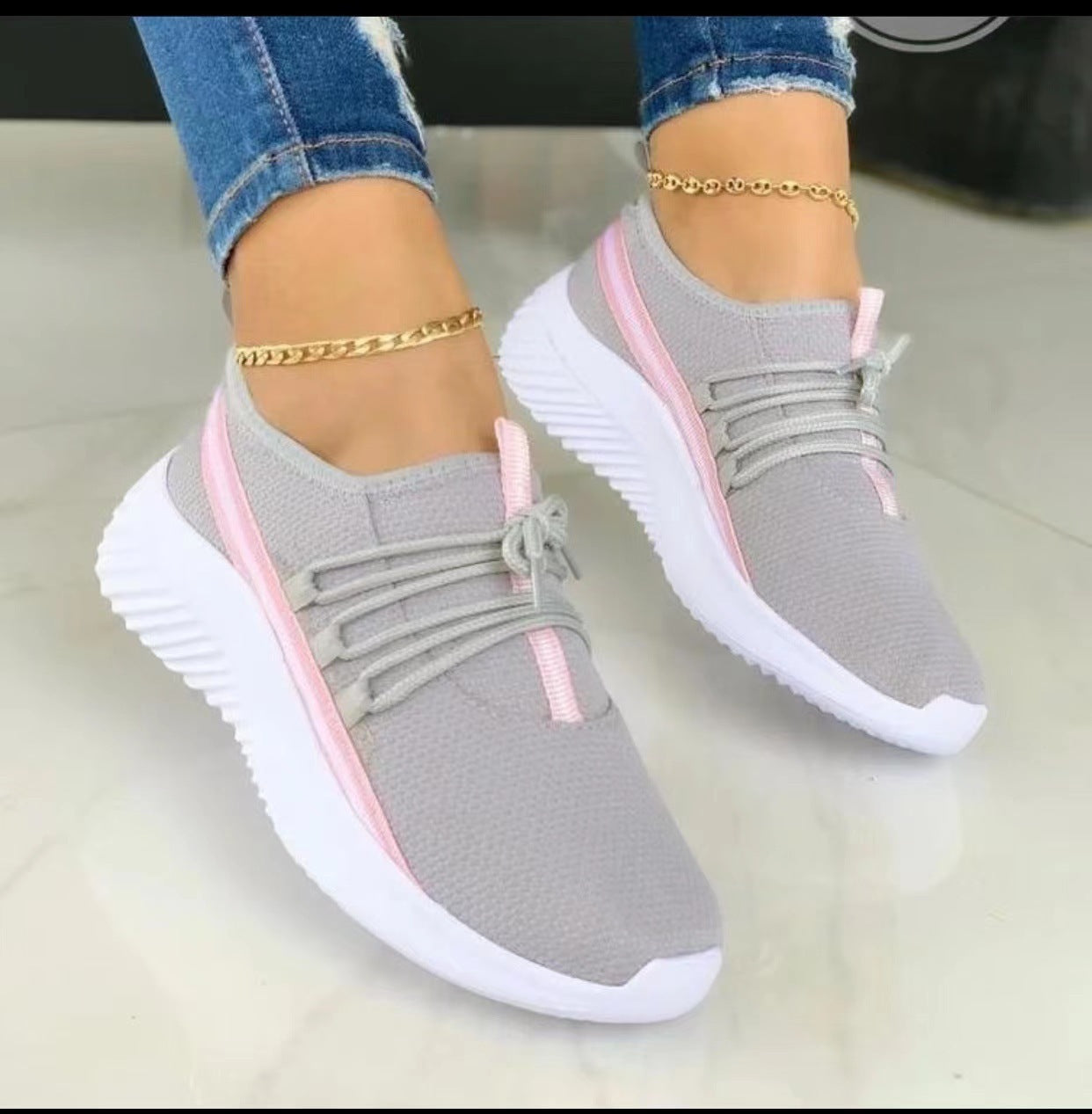 Gestreifte Sneakers für Damen Sportschuhe