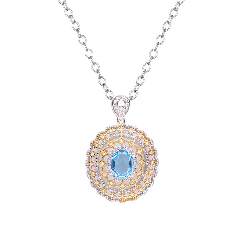 Stylish Craft Natural Topaz Hollow Necklace For Women for Everyday We