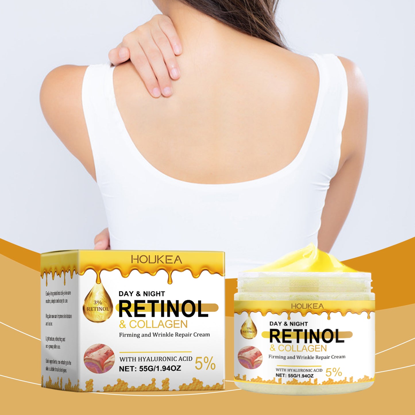 Houkea Firming Moisturizer Moisturizes, Hydrates, Lifts, Care For Skin, Softens, Brightens And Brightens Body Care Cream