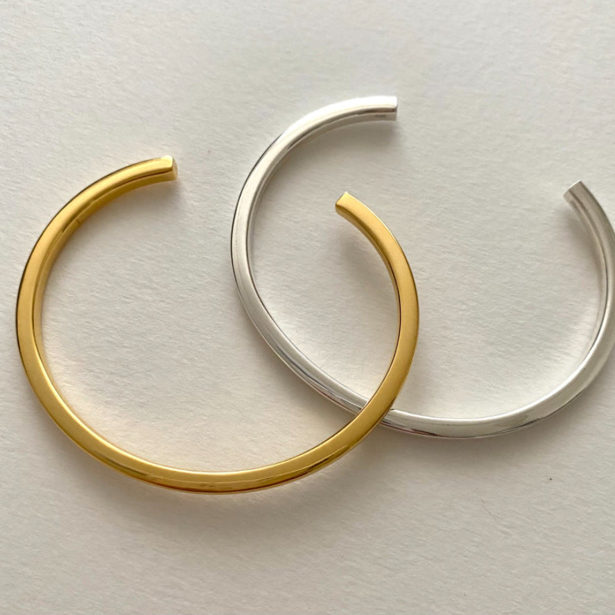 Trendy Sterling Silver 3mm Bracelet Bracelet Silver Jewelry Simple Square Line Bracelet Jewelry