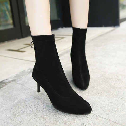Damen Winter Knöchelhohe neue elastische Stiefel