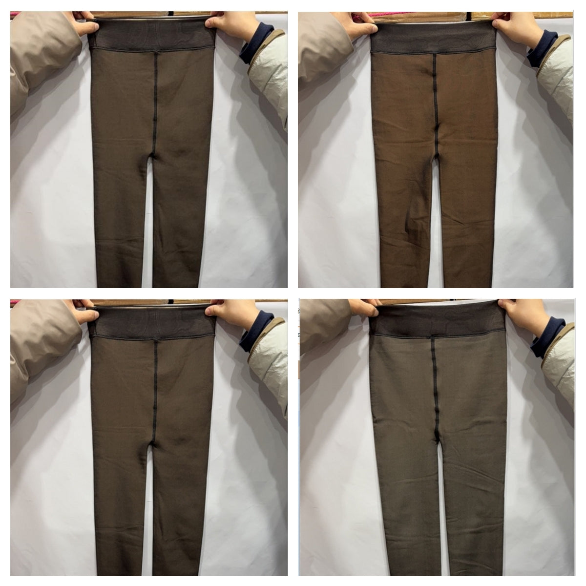 One-line True See-through Leggings Fleece-lined Warm Women's Outer Wear Pantyhose