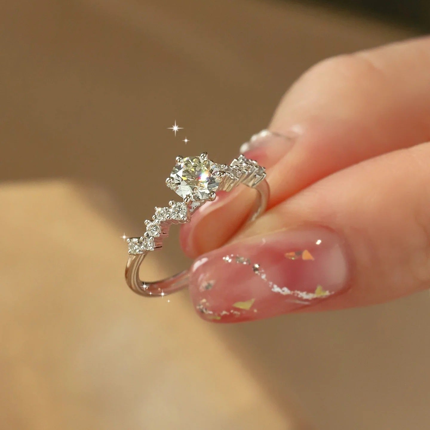 925 Sterling Silver Moissanite Ring