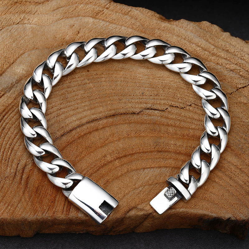 Bracelet cubain brillant en argent sterling 925 de style national