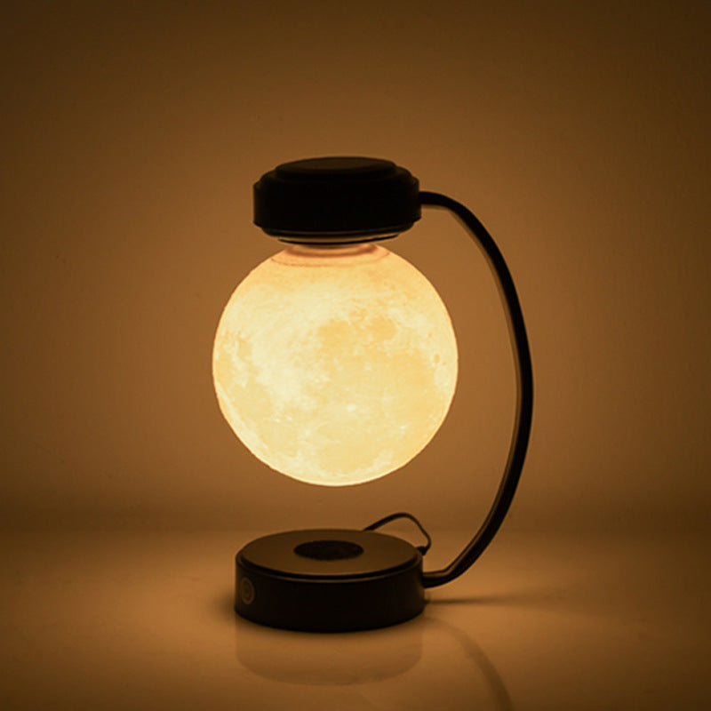 Lampe de Nuit Lune LED 3D sans Fil Magnétique en Lévitation Rotative Flottante pour l'École, le Bureau, la Librairie et la Décoration Domestique