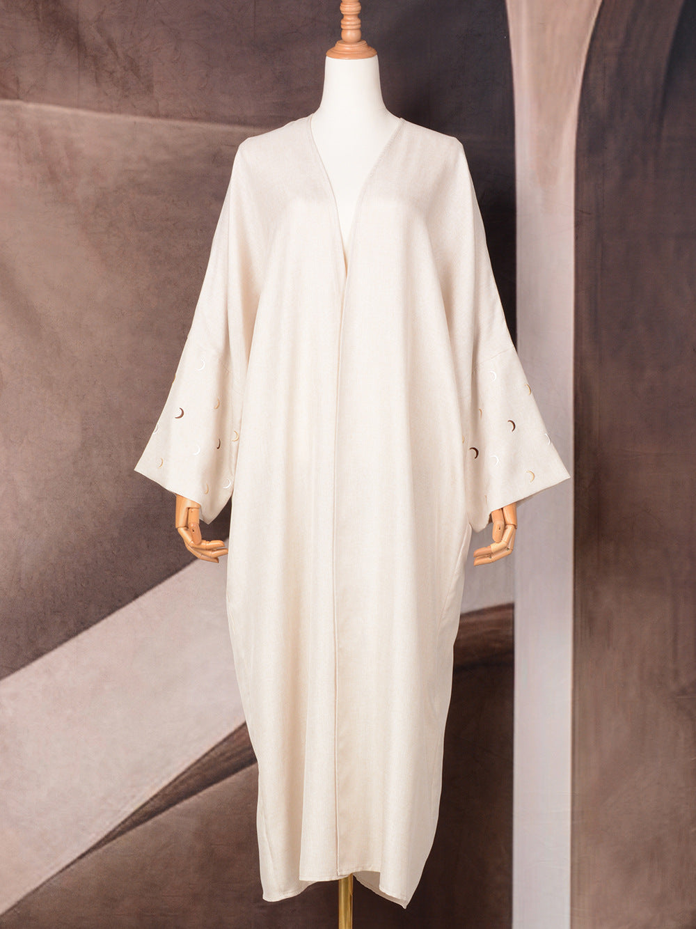 Muslimischer eleganter bestickter Cardigan-Kleid-Umhang