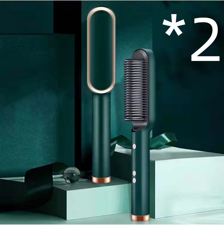 Nouveau peigne chaud lisseur 2 en 1 avec ion négatif et brosse à cheveux électrique double usage