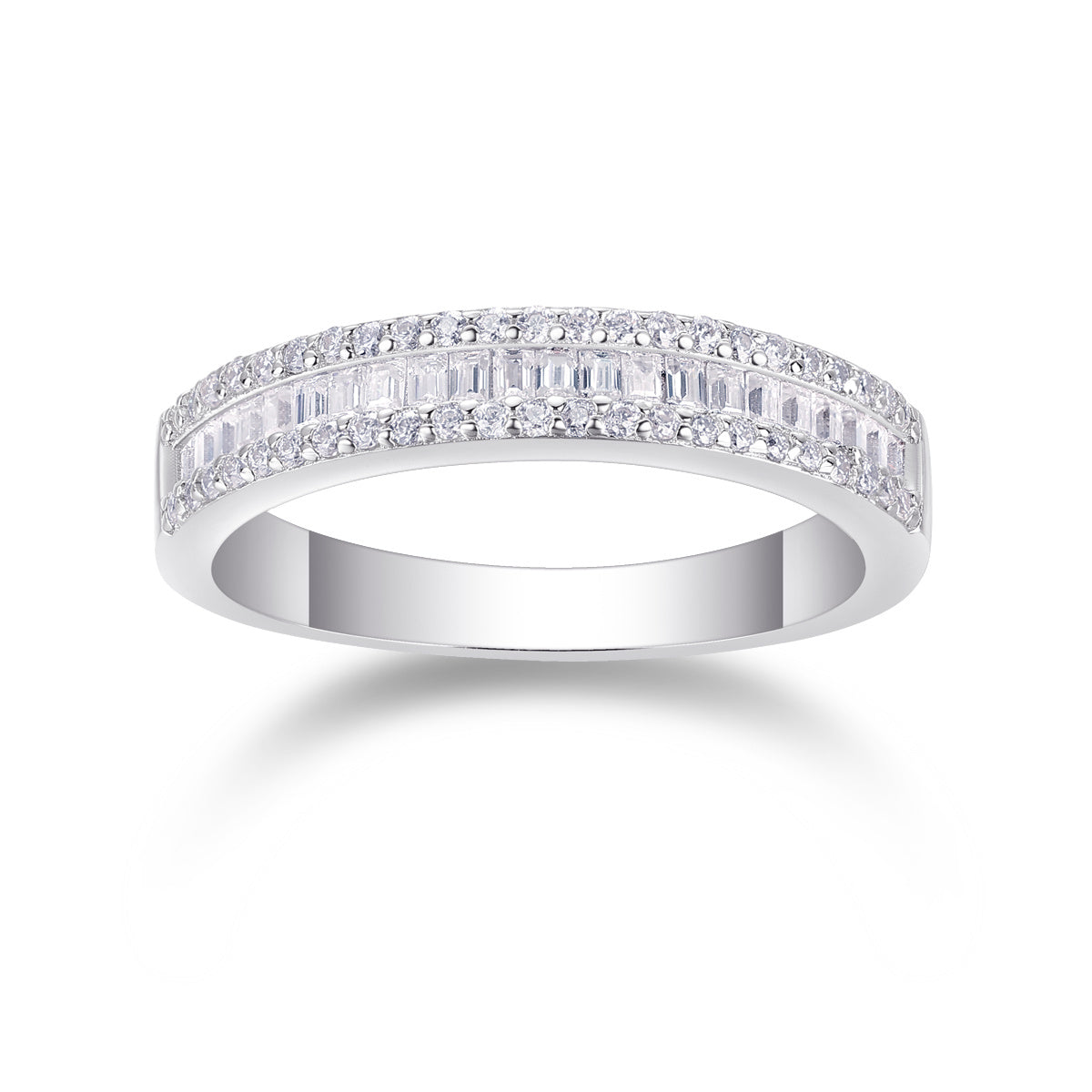Arrangieren Sie den quadratischen Diamantring Luxusmode Moissanite Silberring 