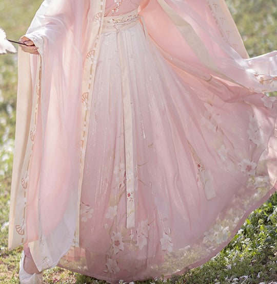 Nouvelle jupe plissée Hanfu brodée en dégradé, vêtement traditionnel chinois Han