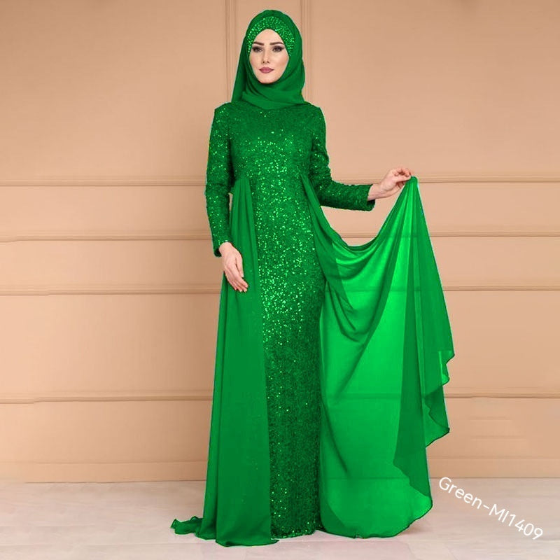 Robe longue queue de poisson Noble Élégante Amincissante Pailletée Style Rétro pour Femme