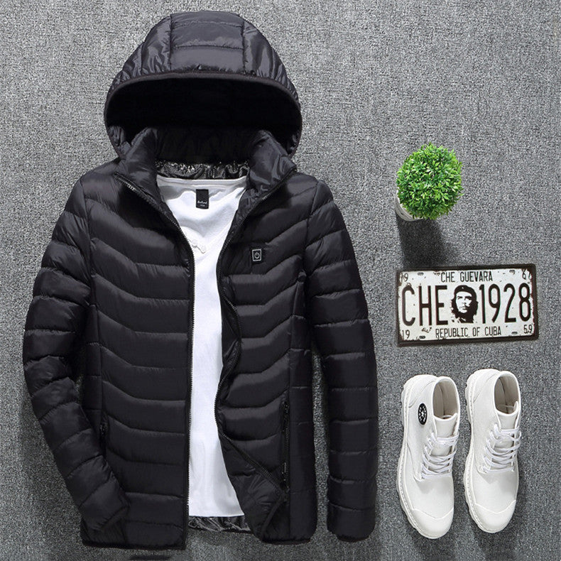 Winter Beheizte Jacke USB Elektrische Baumwolljacke Reißverschluss Heizung Thermokleidung Heizweste für Herren