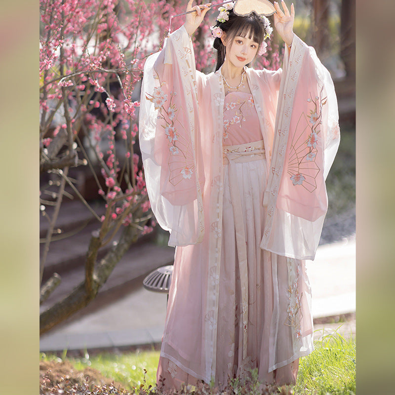 Nouvelle jupe plissée Hanfu brodée en dégradé, vêtement traditionnel chinois Han