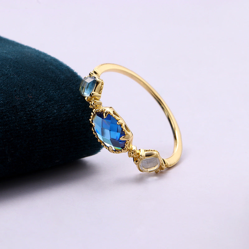 Bague vintage naturelle topaze pour femme