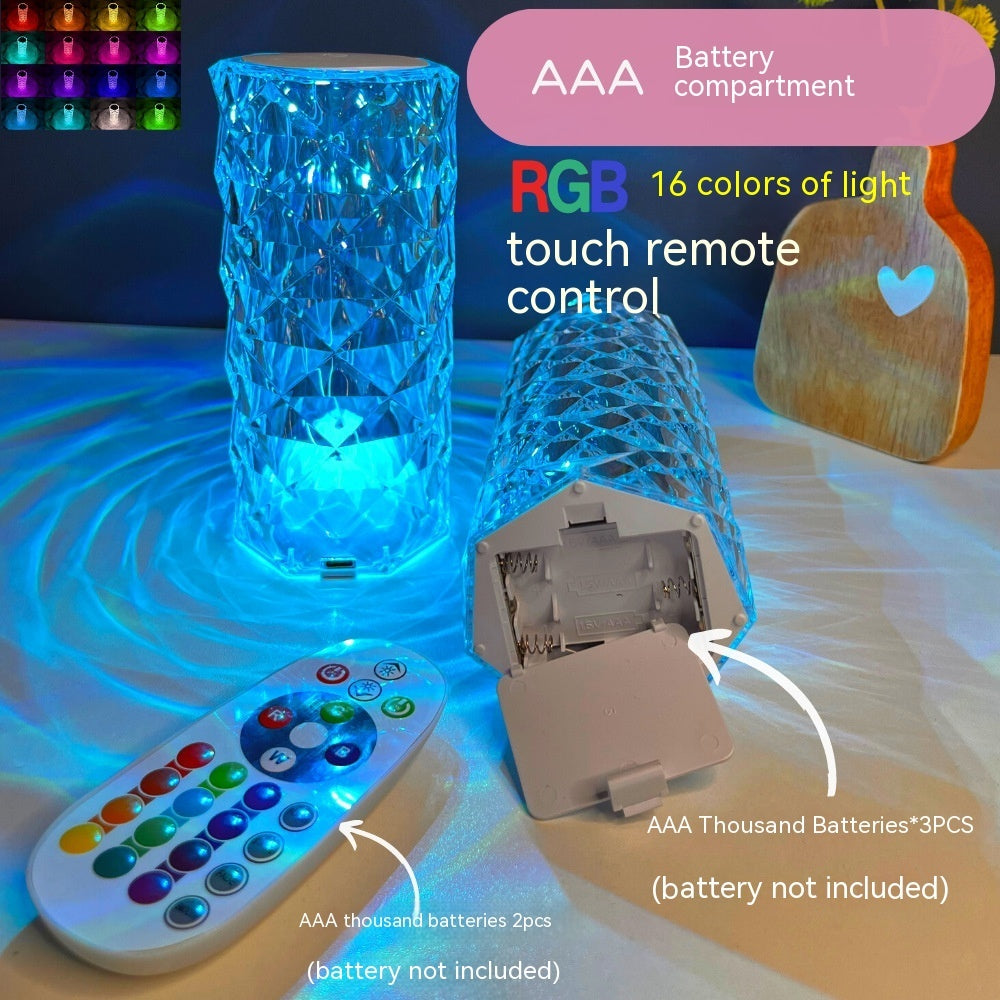 Kristall Rosen Lampe Atmosphäre Kreative LED Tischlampe