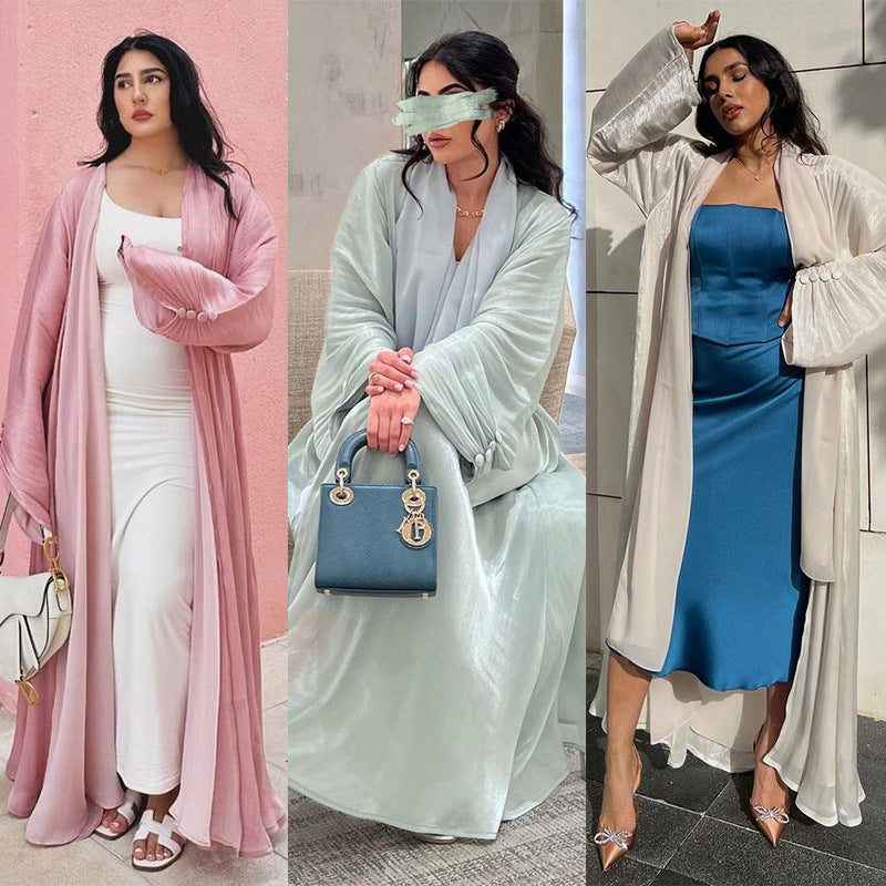 Muslimisches Gewand Dubai Oberbekleidung Glänzendes Seidenkleid