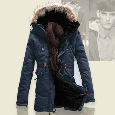 Manteau d'hiver pour hommes, doublure en laine d'agneau, veste épaisse matelassée, manteau en coton pour hommes