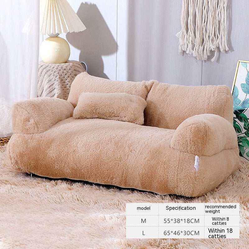 Canapé-lit de luxe pour chats, nid douillet et chaud pour l'hiver, pour petits et moyens chiens et chats, lit confortable en peluche pour chiots, fournitures pour animaux de compagnie