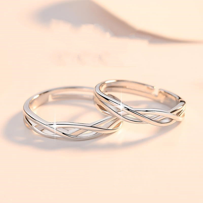 Fine Silver Platinum Plated Adjustable Ring
