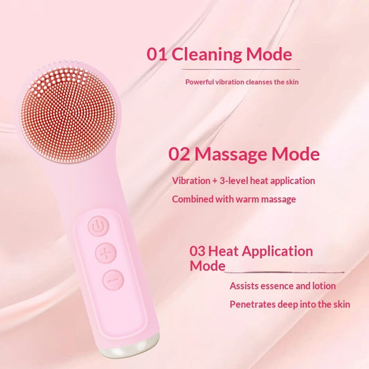 Silicone Facial Cleansing Device Pore Cleanser Face-cleaning Tool Deep-cleaning Electric Facial Brush