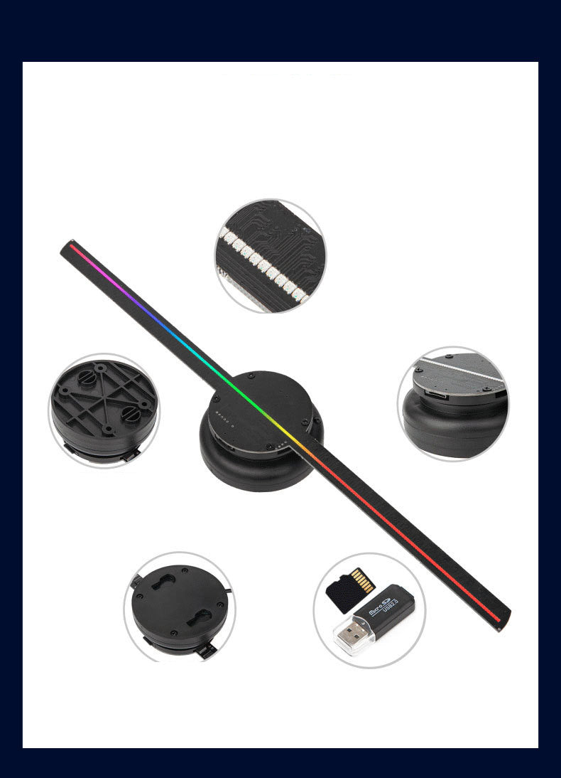 LED-Leuchtschild Licht Holografischer Projektor DIY-Lüfterbildschirm Video Bild 3D-Holografisches Licht Feiertagsdekoration