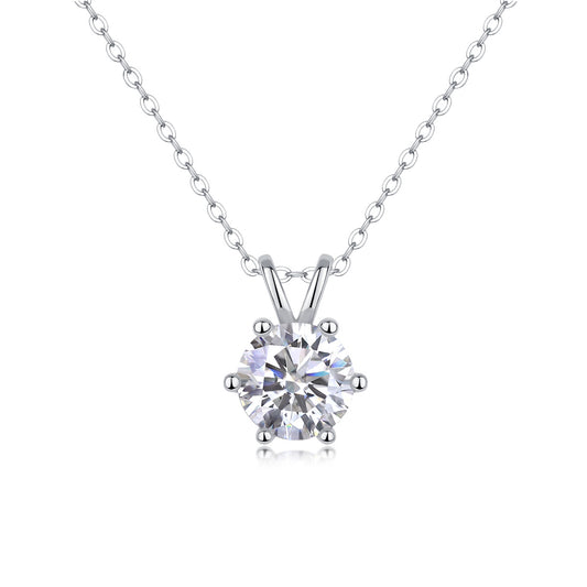 Romantic Mark Luxus Mode Diamant Anhänger Halskette Set mit Mosan Diamant Silber Ornamente 