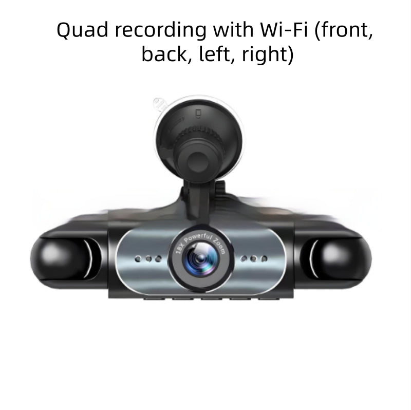 Caméra de surveillance embarquée HD à quatre objectifs avec caméra de recul