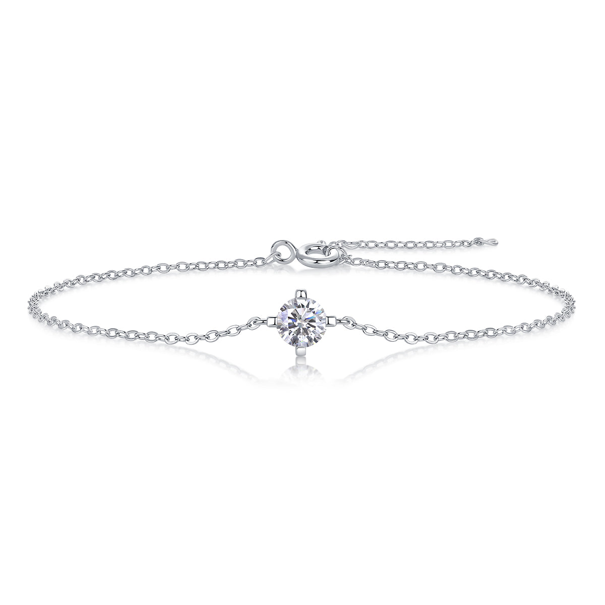 Cross-Linked Bracelet - Set With Top-Quality Moissanite, A Luxurious