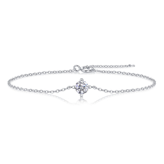 Cross-Linked Bracelet - Set With Top-Quality Moissanite, A Luxurious