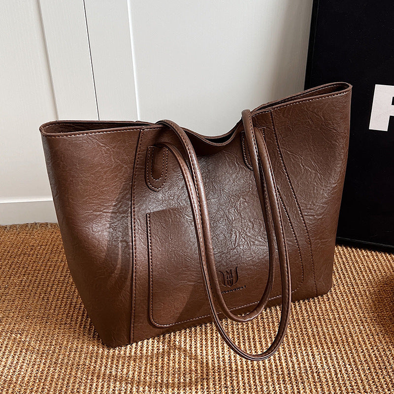 Lässige Retro-Umhängetasche Texture Class Commuter Tote