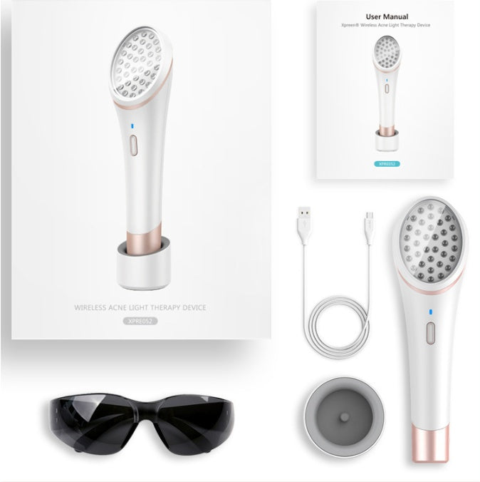 Akne-Lichttherapie Xpreen Kabelloses, wiederaufladbares Aknebehandlungsgerät Akne-Clear-Eraser mit blauem und rotem Licht
