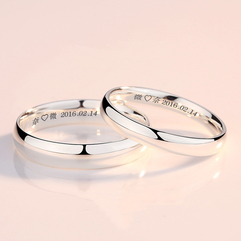 Fine Silver Platinum Plated Adjustable Ring