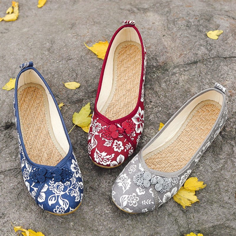 Neue flache boden alten Peking tuch schuhe nationalen wind bestickt rindfleisch sehne untere schuhe mutter freizeit square dance leinen schuhe