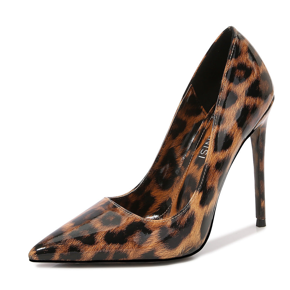 Leopardenmuster Spitze High Heel Schuhe Stiletto Übergroß