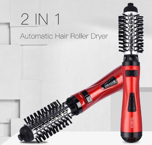 Sèche-cheveux professionnel Brosse rotative Appareil 2 en 1 Multifonction Fer à friser Fer à onduler Outils de coiffage