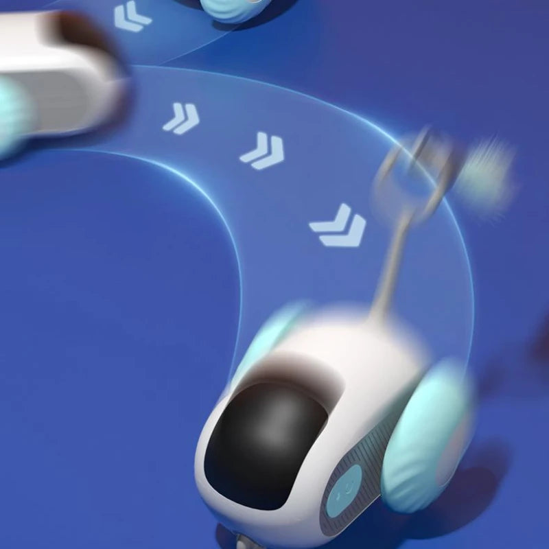 Fernbedienung Interaktives Katzenspielzeug Auto USB-Ladefunktion Verfolgung Automatisch Selbstfahrendes Ferngesteuertes Smart Control Auto Interaktives Katzenspielzeug Heimtierprodukte