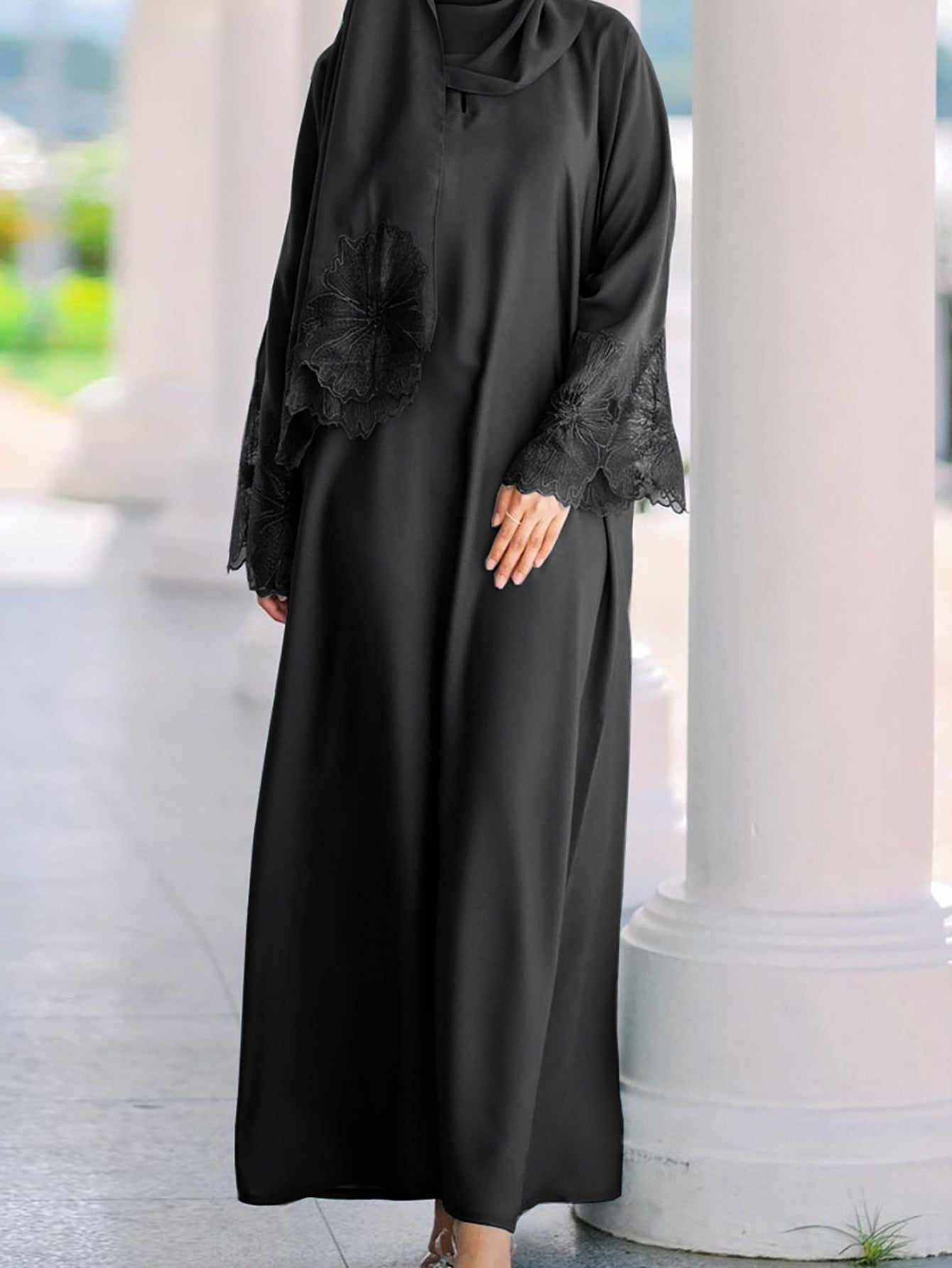 Robe musulmane pour femme, robe malaise indonésienne avec foulard