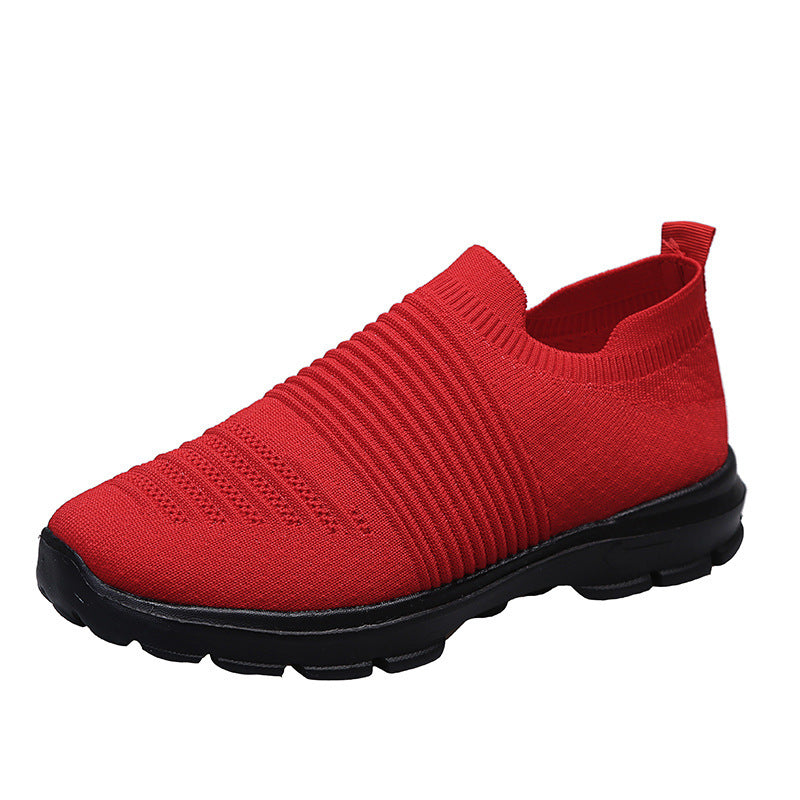 Stricksockenschuhe für Damen, bequem, atmungsaktiv, flache Schuhe, Laufschuhe