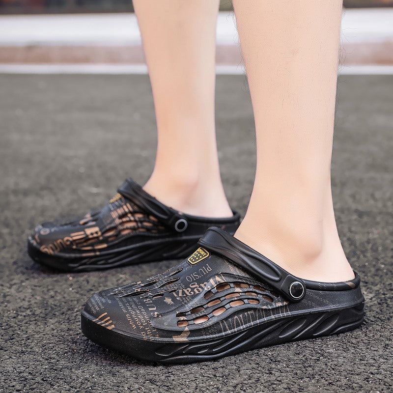 Brief Drucken Hausschuhe Männer Sommer Sandalen Strand Schuhe