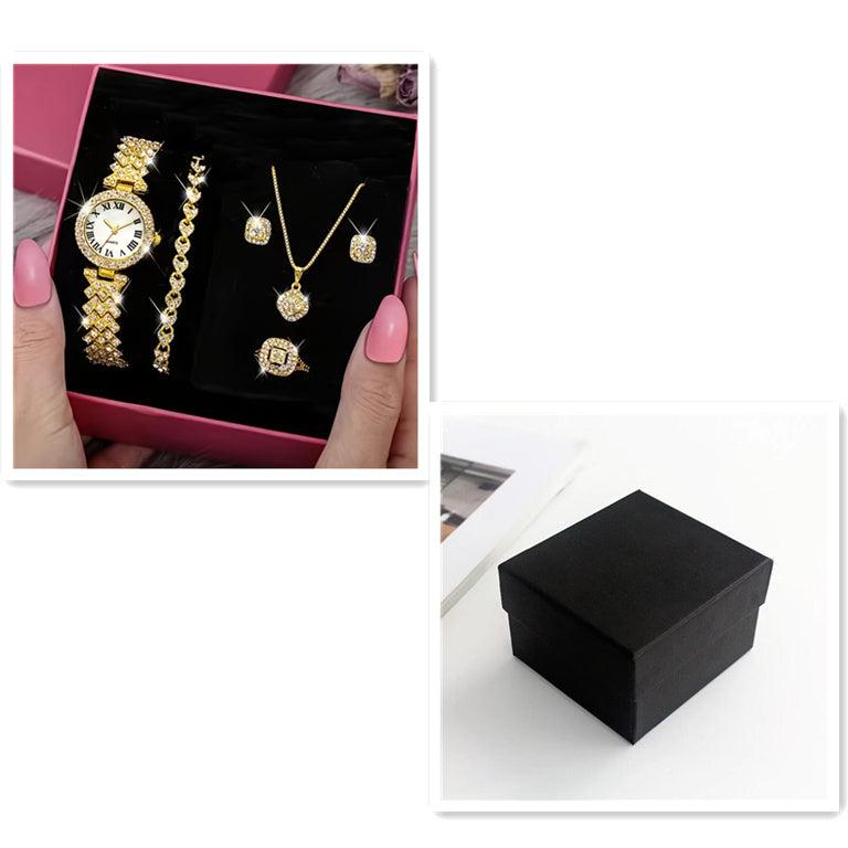 Voller Diamant Luxus Armband Uhr Anzug frauen Quarz