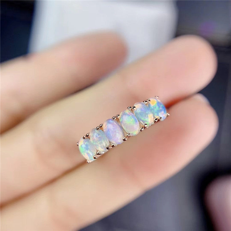 925 Silver Natural Opal Ring